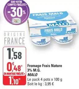G20 Fromage frais nature 3% m.g. malo offre