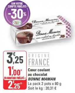 G20 Cœur coulant au chocolat bonne maman offre