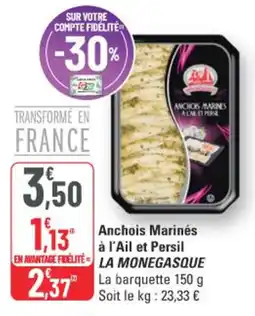 G20 Anchois marinés à l'ail et persil la monegasque offre