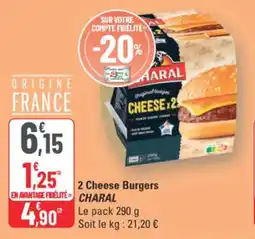 G20 2 cheese burgers charal offre