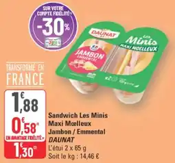 G20 Sandwich les minis maxi moelleux jambon emmental daunat offre