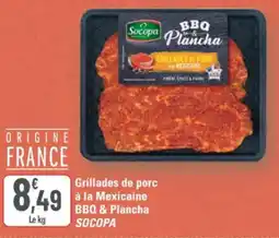 G20 Grillades de porc à la mexicaine bbq & plancha socopa offre