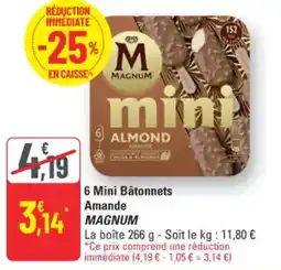 G20 6 mini bâtonnets amande magnum offre