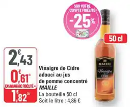 G20 Vinaigre de cidre adouci au jus de pomme concentré maille offre