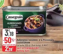 G20 Aubergines cuisinées à la provençale cassegrain offre
