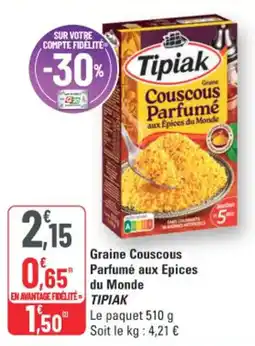 G20 Graine couscous parfumé aux epices du monde tipiak offre