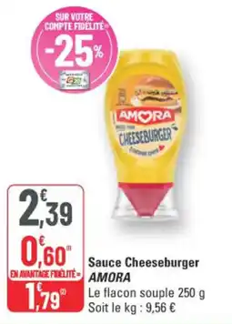 G20 Sauce cheeseburger amora offre