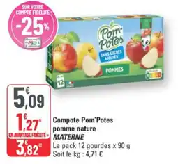 G20 Compote pom potes pomme nature materne offre