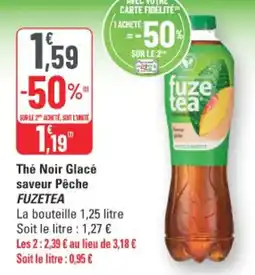 G20 Thé noir glacé saveur pêche fuzetea offre