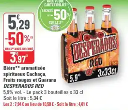 G20 Bière aromatisée spiritueux cachaça fruits rouges et guarana desperados red offre