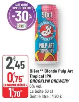 G20 Bière blonde pulp art tropical ip brooklyn brewery offre