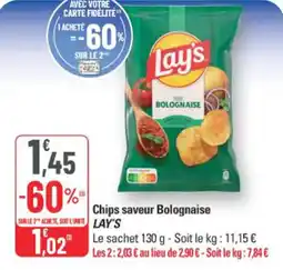 G20 Chips saveur bolognaise lay's offre