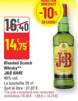 G20 Blended scotch whisky j&b rare offre