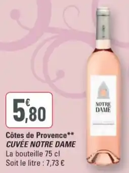 G20 Côtes de provence cuvée notre dame offre