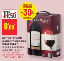 G20 Vin de pays d'oc cabernet sauvignon roche mazet offre