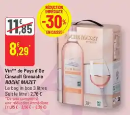 G20 Vin de pays d'oc cinsault grenache roche mazet offre