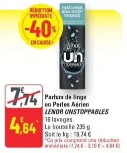 G20 Parfum de linge en perles aérien lenor unstoppables offre
