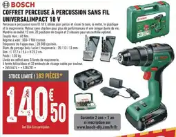 Brico Cash Bosch coffret perceuse à percussion sans fil universalimpact 18 v offre