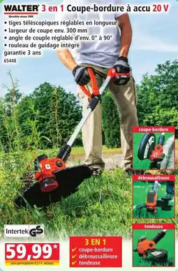 Norma Walter 3 en 1 coupe-bordure à accu 20 v offre