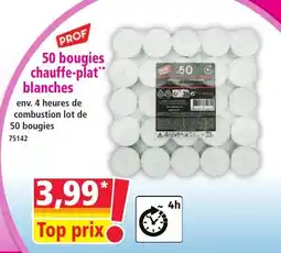 Norma Prof 50 bougies chauffe-plat blanches offre