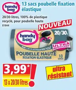 Norma 13 sacs poubelle fixation élastique handy bag offre