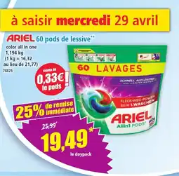 Norma Ariel 60 pods de lessive offre