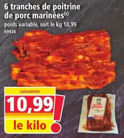 Norma 6 tranches de poitrine de porc marinées offre