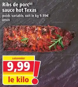Norma Ribs de porc sauce hot texas offre
