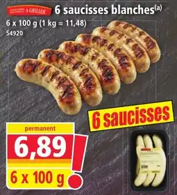 Norma 6 saucisses blanches offre
