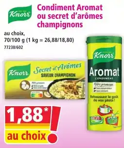 Norma Knorr condiment aromat ou secret d'arômes champignons offre