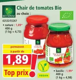 Norma Bio sonne chair de tomates bio offre
