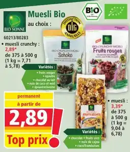 Norma Bio sonne muesli bio offre