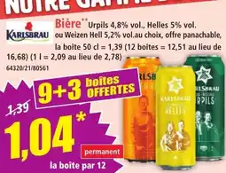 Norma Karlsbrau bière offre