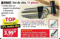 Norma Kraft set de clés 11 pièces offre