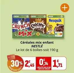 Coccinelle Express NESTLÉ Céréales mix enfant offre