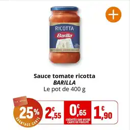 Coccinelle Express BARILLA Sauce tomate ricotta offre