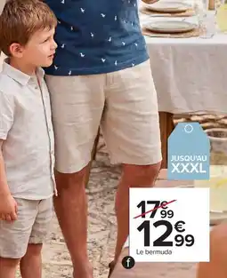 Carrefour Bermuda jogger en lin homme offre