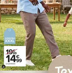 Carrefour Pantalon chino lin homme offre