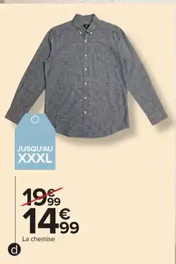 Carrefour Chemise en lin rayure homme offre