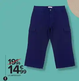 Carrefour Pantacourt multipoches en lin homme offre