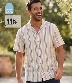 Carrefour Chemise en lin rayure homme offre