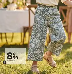 Carrefour Pantalon vert clair fille offre