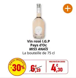 Coccinelle Express MISS ANAÏS Vin rosé I.G.P Pays d'Oc offre