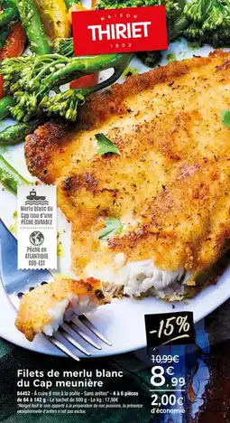 Thiriet Filets de merlu blanc du cap meunière offre