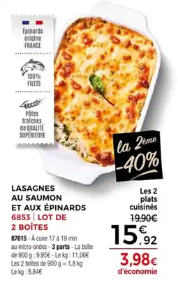 Thiriet LASAGNES AU SAUMON ET AUX ÉPINARDS offre