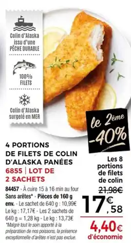 Thiriet 4 PORTIONS DE FILETS DE COLIN D'ALASKA PANÉES offre