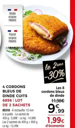Thiriet 4 CORDONS BLEUS DE DINDE CUITS offre