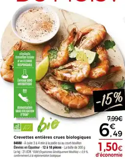 Thiriet Crevettes entières crues biologiques offre