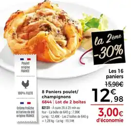 Thiriet 8 Paniers poulet champignons offre