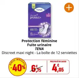 Coccinelle Express TENA Protection féminine Fuite urinaire offre